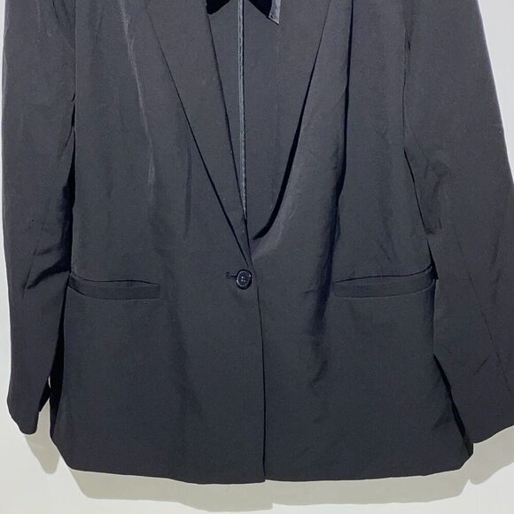 Simply Vera Vera Wang Women's Black Relaxed Single Breasted Blazer Jacket XL - Picture 10 of 11